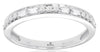 ESTATE .20CT DIAMOND 14KT WHITE GOLD 3D ROUND & BAGUETTE 5 ROW ANNIVERSARY RING