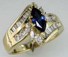 WIDE 1.85CT DIAMOND & AAA SAPPHIRE 14KT YELLOW GOLD CRISS CROSS ENGAGEMENT RING
