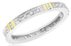 .22CT DIAMOND 14KT WHITE & YELLOW GOLD ROUND & BAGUETTE WEDDING ANNIVERSARY RING