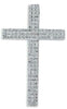 ESTATE .51CT DIAMOND 14KT WHITE GOLD CLASSIC 3 ROW PAVE CROSS FLOATING PENDANT