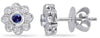 .34CT DIAMOND & AAA SAPPHIRE 14KT WHITE GOLD 3D FILIGREE MILGRAIN STUD EARRINGS