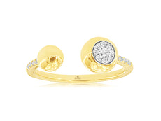 ESTATE .15CT DIAMOND 14KT YELLOW GOLD 3D DOME SHAPE CLUSTER TENSION FUN RING