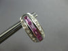 WIDE 1.1CT DIAMOND & AAA SAPPHIRE 14K WHITE GOLD ROUND & BAGUETTE 3 ROW EARRINGS