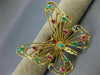 ESTATE LARGE 2.0CT AAA MULTI GEM 14K YELLOW GOLD 3D CLASSIC BUTTERFLY PIN BROOCH