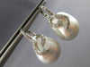 EXTRA LARGE .32CT DIAMOND & AAA SOUTH SEA PEARL 18KT WHITE GOLD HANGING EARRINGS