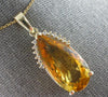 LARGE 10.10CT DIAMOND & AAA YELLOW TOPAZ 14KT YELLOW GOLD 3D TEAR DROP PENDANT