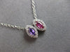 .32CT DIAMOND & AAA RUBY & AMETHYST 14KT WHITE GOLD MARQUISE SHAPE HALO PENDANT