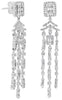LARGE 1.47CT DIAMOND 18KT WHITE GOLD 3D ROUND & BAGUETTE MULTI ROW FUN EARRINGS
