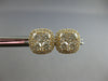 ESTATE 1.29CT DIAMOND 14KT YELLOW GOLD ROUND INVISIBLE SQUARE HALO STUD EARRINGS