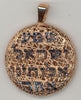 .29CT BLACK DIAMOND 14KT ROSE GOLD 3D CIRCULAR SHEMA YISROEL FLOATING PENDANT