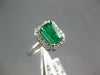 WIDE 1.09CT DIAMOND & AAA EMERALD 14KT WHITE GOLD 3D EMERALD CUT ENGAGEMENT RING