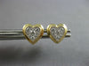 .22CT DIAMOND 14KT YELLOW GOLD 3D CLUSTER HEART SHAPE FILIGREE MILGRAIN EARRINGS
