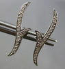 ESTATE .18CT DIAMOND 14KT WHITE GOLD 3D CLASSIC DOUBLE LEAF EAR CLIMBER EARRINGS