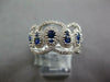 LARGE 1.46CT DIAMOND & AAA SAPPHIRE 18K WHITE GOLD 3D TEAR DROP ANNIVERSARY RING