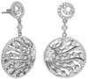 2.0CT DIAMOND 14KT WHITE GOLD FLORAL MULTI ROW BY THE YARD FUN HANGING EARRINGS