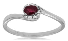 .26CT DIAMOND & AAA RUBY 14KT WHITE GOLD 3D OVAL & ROUND CRISS CROSS LOVE RING