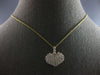 1.37CT DIAMOND 14KT YELLOW GOLD 3D HEART SHAPE INVISIBLE LOVE FLOATING PENDANT