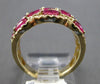 LARGE 3.19CT DIAMOND & AAA RUBY 14KT YELLOW GOLD 3D OVAL & ROUND MULTI ROW RING