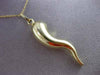 ESTATE 14K YELLOW GOLD 3D SHINY HANDCRAFTED ITALIAN HORN FLOATING PENDANT #24297