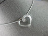 ESTATE .45CT DIAMOND PLATINUM CLASSIC BAGUETTE OPEN HEART LOVE FLOATING PENDANT