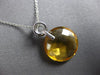 6.88CT DIAMOND & AAA CITRINE 14KT WHITE GOLD ROUND CIRCULAR FUN FLOATING PENDANT