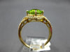 ESTATE 2.21CT DIAMOND & AAA PERIDOT 14KT YELLOW GOLD SQUARE GEOMETRICAL FUN RING