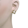 AAA BLUE SPINEL & AAA PEARL 18K YELLOW GOLD & 925 SILVER FILIGREE STUD EARRINGS