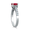 1.23CT DIAMOND & AAA RUBY 14KT WHITE GOLD CLASSIC OVAL & ROUND ENGAGEMENT RING