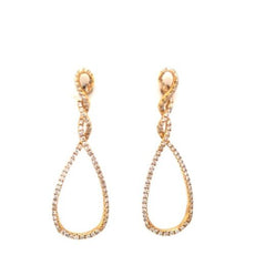 ESTATE .75CT DIAMOND 18K YELLOW GOLD 3D TEAR DROP INFINITY LOVE HANGING EARRINGS