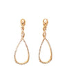 ESTATE .75CT DIAMOND 18K YELLOW GOLD 3D TEAR DROP INFINITY LOVE HANGING EARRINGS