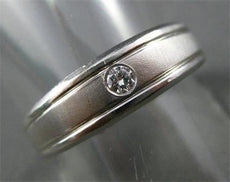 ESTATE .10CT DIAMOND 14K WHITE GOLD SOLITAIRE MENS WEDDING ENGAGEMENT RING #1283