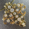 ANTIQUE EXTRA LARGE 1.80CT OLD MINE DIAMOND 14K YELLOW GOLD BROOCH PENDANT 27830