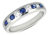.76CT DIAMOND & AAA SAPPHIRE 14KT WHITE GOLD 3D ROUND CLASSIC CHANNEL FUN RING