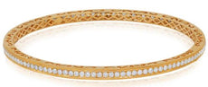 3.35CT DIAMOND 18KT ROSE GOLD 3D CHANNEL FILIGREE ETERNITY CUFF BANGLE BRACELET