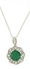 .76CT DIAMOND & AAA EMERALD 14KT WHITE GOLD 3D ROUND FILIGREE FLOWER PENDANT