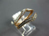 ESTATE WIDE .33CT DIAMOND 14KT ROSE GOLD CLASSIC DOUBLE V FILIGREE INSERT RING