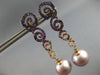 LARGE 1.38CT DIAMOND & AAA MULTI GEM & SOUTH SEA PEARL 18K ROSE GOLD 3D EARRINGS