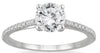 ESTATE 1.08CT DIAMOND 14KT WHITE GOLD 3D ROUND CLASSIC SOLITAIRE ENGAGEMENT RING
