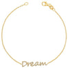 ESTATE .22CT DIAMOND 14KT YELLOW GOLD 3D CLASSIC SCRIPT DREAM FUN LOVE BRACELET