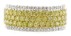 1.37CT WHITE & FANCY YELLOW DIAMOND 18KT 2 TONE GOLD MULTI ROW ANNIVERSARY RING