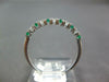 ESTATE .25CT DIAMOND & AAA EMERALD 18KT WHITE GOLD CLASSIC ROUND 2MM FUN RING