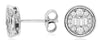 .37CT DIAMOND 14K WHITE GOLD 3D ROUND & BAGUETTE CLUSTER BEZEL FUN STUD EARRINGS