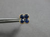 1.2CT DIAMOND & AAA SAPPHIRE 14KT YELLOW GOLD 3D INVISIBLE FLOWER STUD EARRINGS