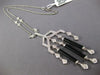 LARGE 5.25CT DIAMOND & AAA ONYX 18KT WHITE GOLD CHANDELIER LARIAT FUN NECKLACE
