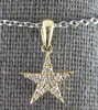 ESTATE .15CT DIAMOND 14KT YELLOW GOLD 3D CLASSIC STAR LOVE FLOATING PENDANT