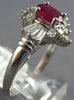 1.05CT DIAMOND & AAA RUBY 14KT WHITE GOLD OVAL ROUND & BAGUETTE ENGAGEMENT RING