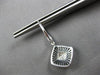 LARGE .66CT DIAMOND 14K WHITE GOLD SQUARE GEOMETRICAL LEVERBACK HANGING EARRINGS
