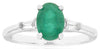 1.21CT DIAMOND & AAA EMERALD 14KT WHITE GOLD 3D OVAL & BAGUETTE ENGAGEMENT RING