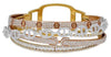 EXTRA LARGE 10.25CT DIAMOND 18KT TRI COLOR GOLD MULTI LINK CUFF BANGLE BRACELET