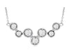 ESTATE .50CT DIAMOND 14KT WHITE GOLD 3D BEZEL ZIG ZAG FUN LOVE NECKLACE